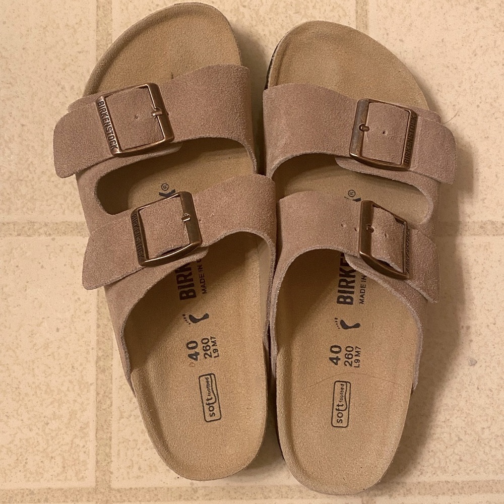Birkenstock Arizona Tan Suede Sandals